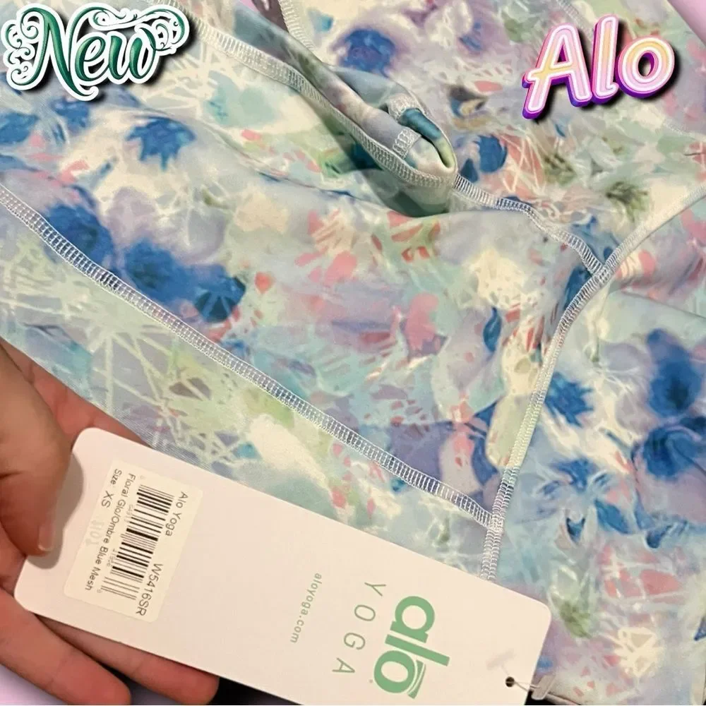 NWT ALO Yoga Runway Pant - XS - Floral Camo/Blue Mesh